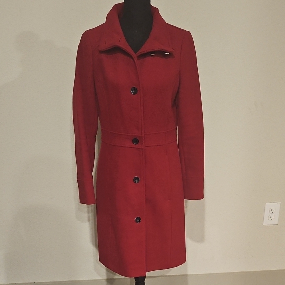 Tommy Hilfiger Red Single-Breasted Trench Coat